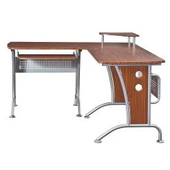 Techni Mobili Deluxe 57"W L-Shaped Desk in Mahogany - Space-Saving Laminate Office Furniture (RTA-3806-M615) -Computer Office Desks Shop unnamed file 288
