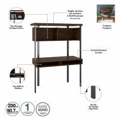 Bush Furniture Architect 51" Small Computer Desk With Hutch, Modern Walnut - Compact Laminate Workspace -Computer Office Desks Shop unnamed file 2880