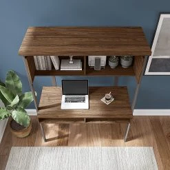 Bush Furniture Architect 51" Small Computer Desk With Hutch, Modern Walnut - Compact Laminate Workspace -Computer Office Desks Shop unnamed file 2881