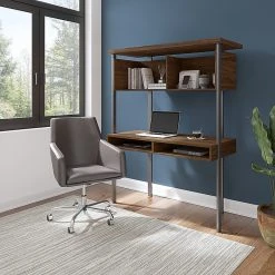 Bush Furniture Architect 51" Small Computer Desk With Hutch, Modern Walnut - Compact Laminate Workspace -Computer Office Desks Shop unnamed file 2886