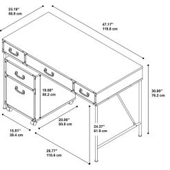 Kathy Ireland® Home Ironworks 48W Writing Desk with 2-Drawer Mobile File Cabinet, Coastal Cherry Laminate -Computer Office Desks Shop unnamed file 2891