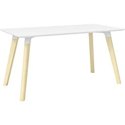 Safco Resi 60" Table Desk, Maple/White - Durable Laminate Workspace (RESDES3060)