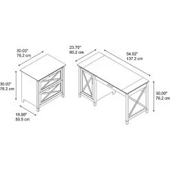 Bush Furniture Key West 54W Computer Desk with Storage & 2 Drawer Lateral File Cabinet in Bing Cherry - Durable Laminate Finish -Computer Office Desks Shop unnamed file 2909