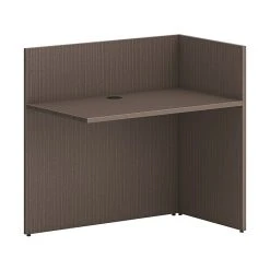 HON Mod 42" Reception Return Shell in Slate Teak - Durable Laminate Workstation
