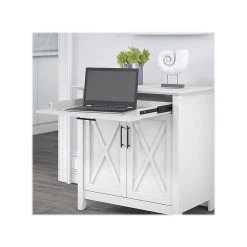 Bush Furniture Key West 30" Secretary Desk with Storage & 5-Shelf Bookcase, Pure White Oak – Compact Laminate Office Furniture -Computer Office Desks Shop unnamed file 2918