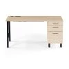 Union & Scale Essentials 60" Single Pedestal Desk in Natural Finish | Durable Laminate Office Furniture