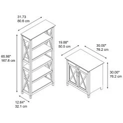 Bush Furniture Key West 30" Secretary Desk with Storage & 5-Shelf Bookcase, Pure White Oak – Compact Laminate Office Furniture -Computer Office Desks Shop unnamed file 2920