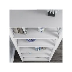 Bush Furniture Key West 30" Secretary Desk with Storage & 5-Shelf Bookcase, Pure White Oak – Compact Laminate Office Furniture -Computer Office Desks Shop unnamed file 2922