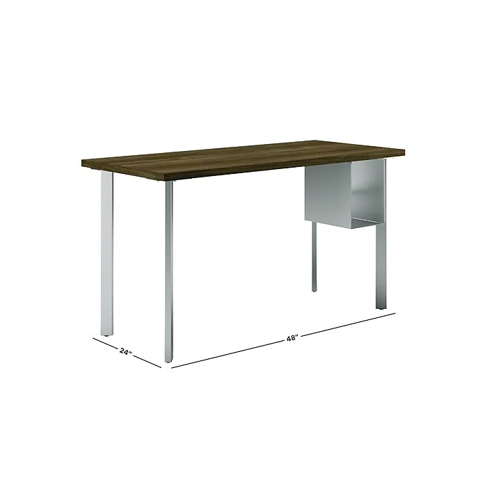 HON Coze 48"W Laminate Desk with U-Storage in Florence Walnut & Silver | HONRPL2448FWP6S 2 HON Coze 48"W Laminate Desk with U-Storage in Florence Walnut & Silver | HONRPL2448FWP6S - Image 2