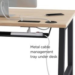Union & Scale Essentials 60" Single Pedestal Desk in Natural Finish | Durable Laminate Office Furniture -Computer Office Desks Shop unnamed file 295