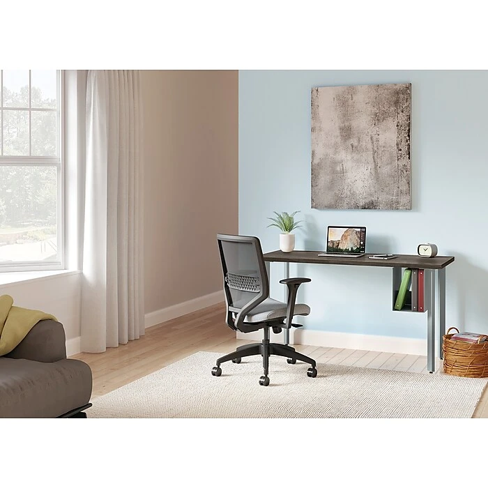 HON Coze 48"W Laminate Desk with U-Storage in Florence Walnut & Silver | HONRPL2448FWP6S 4 HON Coze 48"W Laminate Desk with U-Storage in Florence Walnut & Silver | HONRPL2448FWP6S - Image 4