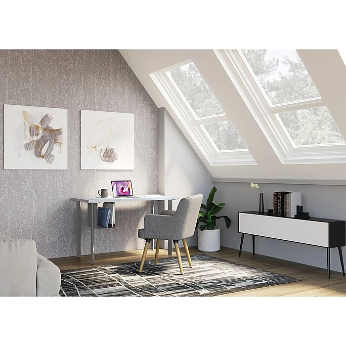 HON Coze 54"W Designer Laminate Desk with U-Storage, White & Silver (RPL2454DWP6S) 3 HON Coze 54"W Designer Laminate Desk with U-Storage, White & Silver (RPL2454DWP6S) - Image 3