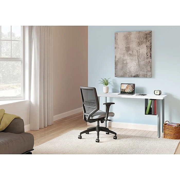 HON Coze 54"W Designer Laminate Desk with U-Storage, White & Silver (RPL2454DWP6S) 4 HON Coze 54"W Designer Laminate Desk with U-Storage, White & Silver (RPL2454DWP6S) - Image 4