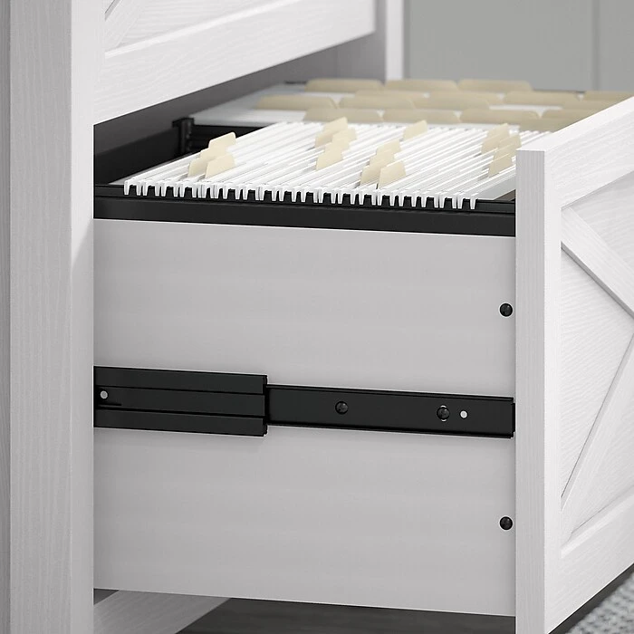 Bush Furniture Key West 48" Writing Desk with 2-Drawer Lateral File Cabinet - Pure White Oak - Stylish & Functional 5 Bush Furniture Key West 48" Writing Desk with 2-Drawer Lateral File Cabinet - Pure White Oak - Stylish & Functional - Image 5