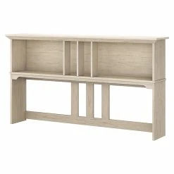Bush Furniture Salinas 60W Hutch For L Shaped Desk, Antique White (SAH160AW-03) | Laminate & Space-Saving Design