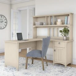 Bush Furniture Salinas 60W Hutch For L Shaped Desk, Antique White (SAH160AW-03) | Laminate & Space-Saving Design -Computer Office Desks Shop unnamed file 3010