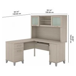 Bush Furniture Somerset 60" L-Shaped Desk With Hutch, Sand Oak (SET002SO) - Stylish Laminate Office Furniture -Computer Office Desks Shop unnamed file 3033