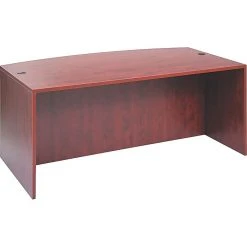 Alera Valencia Series Executive Suites Bow Front Desk Shell - Medium Cherry Laminate