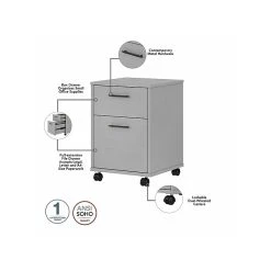 Bush Furniture Key West 60" L-Shaped Desk with 2 Drawer Mobile File Cabinet & 5 Shelf Bookcase, Cape Cod Gray – Durable Laminate Workspace Solution -Computer Office Desks Shop unnamed file 3053