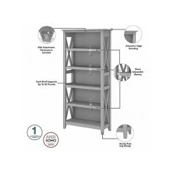 Bush Furniture Key West 60" L-Shaped Desk with 2 Drawer Mobile File Cabinet & 5 Shelf Bookcase, Cape Cod Gray – Durable Laminate Workspace Solution -Computer Office Desks Shop unnamed file 3055