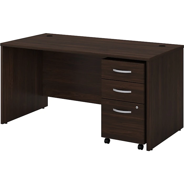 Bush Business Furniture Studio C 60" W Laminate Computer Desk With Mobile File Cabinet Bundle, Black Walnut (STC014BWSU) 1 Bush Business Furniture Studio C 60" W Laminate Computer Desk With Mobile File Cabinet Bundle, Black Walnut (STC014BWSU)