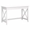 Bush Furniture Key West 48" Writing Desk in Pure White Oak | Stylish Laminate Office Desk