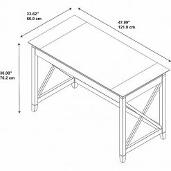 Bush Furniture Key West 48" Writing Desk in Pure White Oak | Stylish Laminate Office Desk -Computer Office Desks Shop unnamed file 3162