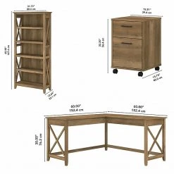 Bush Furniture Key West 60" L-Shaped Desk with 2 Drawer Mobile File Cabinet & 5 Shelf Bookcase, Reclaimed Pine – Space-Saving Office Furniture -Computer Office Desks Shop unnamed file 3189