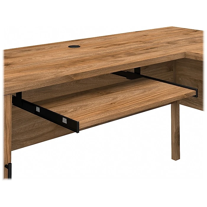 Bush Furniture Somerset 72" L-Shaped Desk With Hutch in Fresh Walnut (SET001FW) - Stylish & Functional Laminate Office Furniture 6 Bush Furniture Somerset 72" L-Shaped Desk With Hutch in Fresh Walnut (SET001FW) - Stylish & Functional Laminate Office Furniture - Image 6