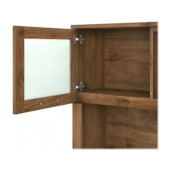 Bush Furniture Somerset 72" L-Shaped Desk With Hutch in Fresh Walnut (SET001FW) - Stylish & Functional Laminate Office Furniture 7 Bush Furniture Somerset 72" L-Shaped Desk With Hutch in Fresh Walnut (SET001FW) - Stylish & Functional Laminate Office Furniture - Image 7