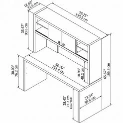 Office By Kathy Ireland® Echo 60W Credenza Desk With Hutch, Gray Sand (ECH030GS) | Premium Laminate Office Furniture -Computer Office Desks Shop unnamed file 3260