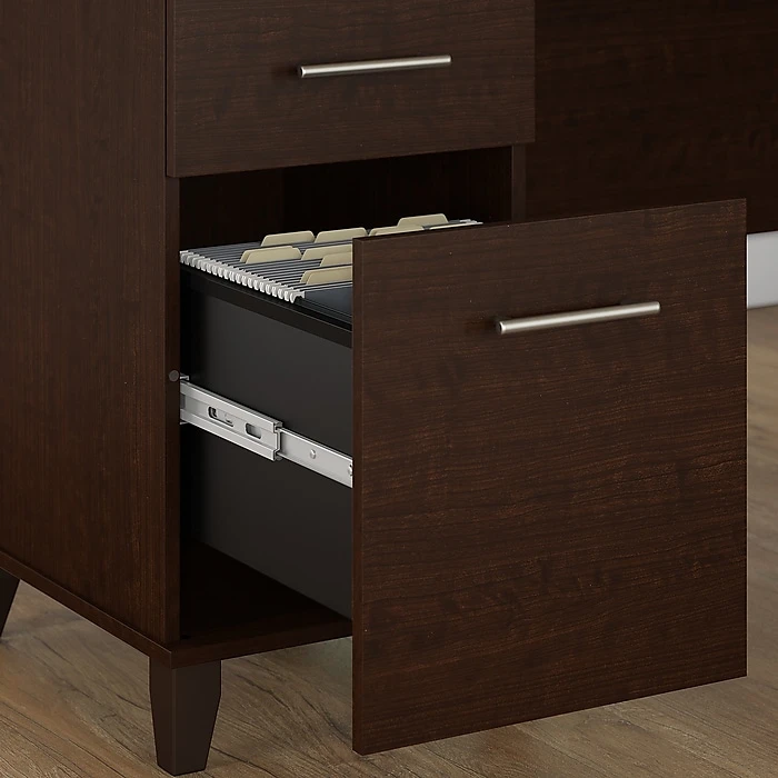 Bush Furniture Somerset 72W Office Desk with Hutch and Lateral File Cabinet, Mocha Cherry - Space-Saving Laminate Desk Set 4 Bush Furniture Somerset 72W Office Desk with Hutch and Lateral File Cabinet, Mocha Cherry - Space-Saving Laminate Desk Set - Image 4