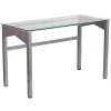 Flash Furniture 47" Glass Computer Desk - Clear/Silver, Modern Design (NANYLCD1219)