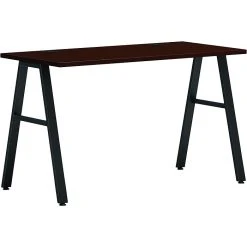 HON Mod 48"W Traditional Mahogany Writing Desk - Durable Laminate Surface (HLPL4824TM1ALEGBLK)