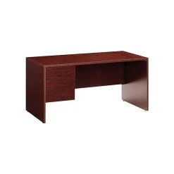 Global Genoa® Series 60" Wide Single Left-Pedestal Desk in Mahogany - Stylish & Functional Workspace (TDG3060SPL-QTM)