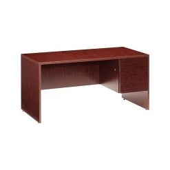 Global G3060SPL/R Genoa 60" W Single Pedestal Right Office Desk - Mahogany Laminate