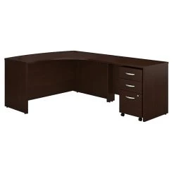Bush Business Furniture Westfield L Shaped Desk with Mobile File Cabinet, Mocha Cherry - Right Handed (SRC007MRRSU)