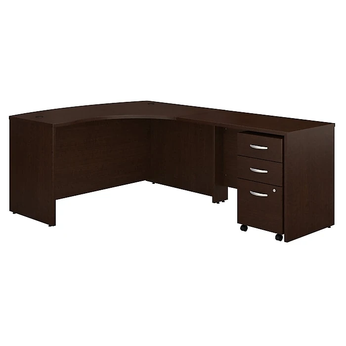 Bush Business Furniture Westfield L Shaped Desk with Mobile File Cabinet, Mocha Cherry - Right Handed (SRC007MRRSU) 1 Bush Business Furniture Westfield L Shaped Desk with Mobile File Cabinet, Mocha Cherry - Right Handed (SRC007MRRSU)