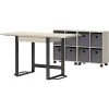Whalen Springfield 54" Table Desk with Storage Cubes in Snow Maple - Space-Saving Laminate Office Furniture