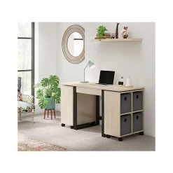 Whalen Springfield 54" Table Desk with Storage Cubes in Snow Maple - Space-Saving Laminate Office Furniture -Computer Office Desks Shop unnamed file 3367