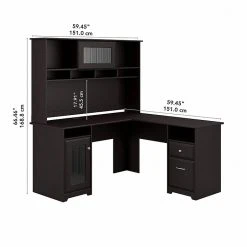 Bush Furniture Cabot 60W L-Shaped Computer Desk with Hutch in Espresso Oak | Space-Saving Laminate Office Desk -Computer Office Desks Shop unnamed file 3374