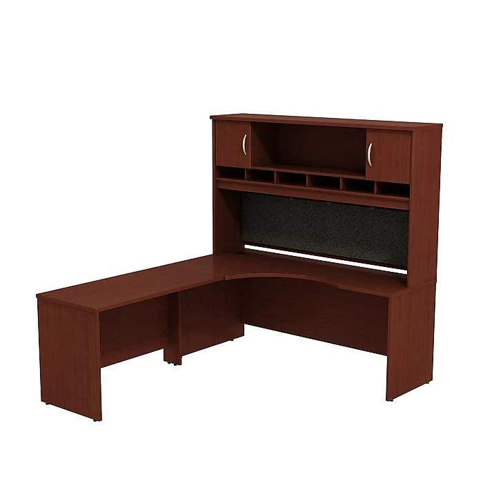 Bush Business Furniture Westfield Left-Handed L-Shaped Desk with Hutch in Mahogany (SRC002MAL) - Durable Laminate Workspace 1 Bush Business Furniture Westfield Left-Handed L-Shaped Desk with Hutch in Mahogany (SRC002MAL) - Durable Laminate Workspace