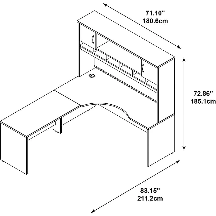 Bush Business Furniture Westfield Left-Handed L-Shaped Desk with Hutch in Mahogany (SRC002MAL) - Durable Laminate Workspace 3 Bush Business Furniture Westfield Left-Handed L-Shaped Desk with Hutch in Mahogany (SRC002MAL) - Durable Laminate Workspace - Image 3