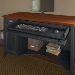 Bush Furniture Stanford Computer Desk With Hutch And Drawers - Antique Black, Laminate Finish -Computer Office Desks Shop unnamed file 3448