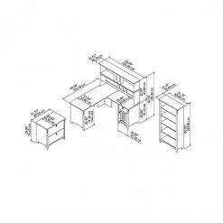 Bush Furniture Salinas 60W L Shaped Desk with Hutch, Lateral File Cabinet & 5-Shelf Bookcase - Vintage Black | Laminate Office Furniture -Computer Office Desks Shop unnamed file 3480