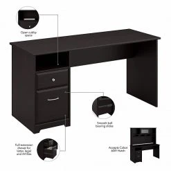Bush Furniture Cabot 60W Computer Desk with Hutch and Drawers - Espresso Oak | Laminate Office Desk -Computer Office Desks Shop unnamed file 3495