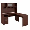 Bush Furniture Cabot 60W L-Shaped Computer Desk with Hutch & Drawers - Harvest Cherry