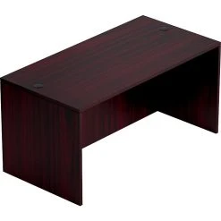 Global Offices To Go™ 60"W Laminate Desk Shell in American Mahogany - Stylish & Durable Workspace Solution