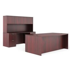 Global Offices To Go Superior Laminate Bundle 9 - American Mahogany Laminate 71"W x 113"L x 65.5"H/29.5"H