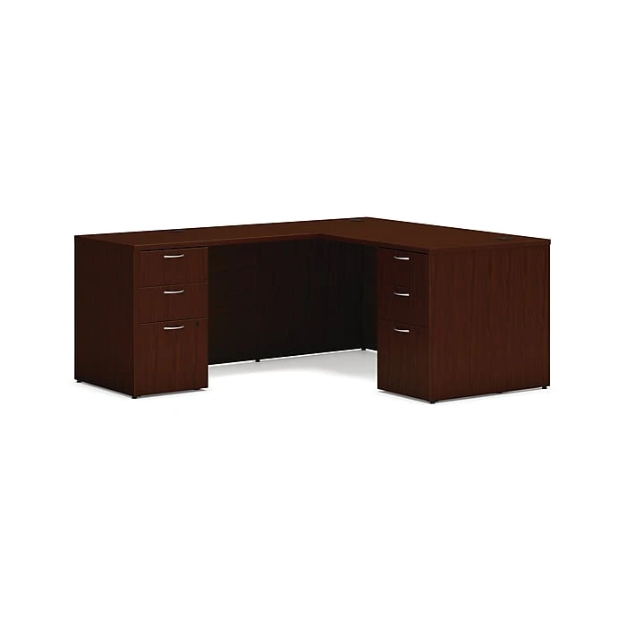 HON Mod 60"W L-Shaped Workstation in Traditional Mahogany - HLPL6072LDESK2BBFTM1 1 HON Mod 60"W L-Shaped Workstation in Traditional Mahogany - HLPL6072LDESK2BBFTM1